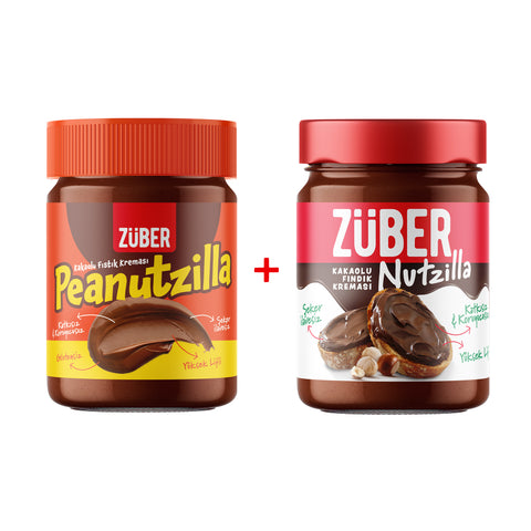 Peanutzilla Kakaolu Fıstık Kreması + Nutzilla Fındık Kreması - Züber