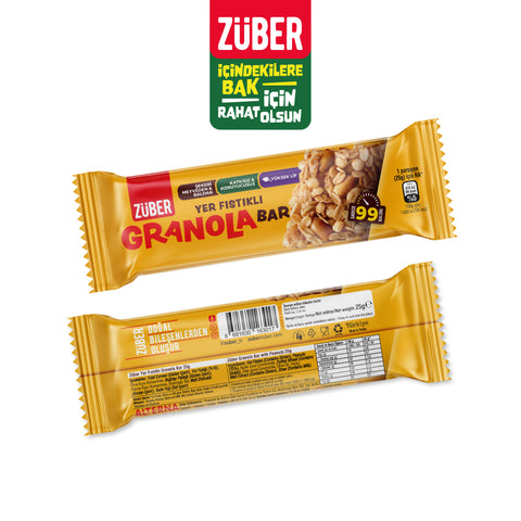 Yer Fıstıklı Granola Bar 25gr X 15 Adet - Züber