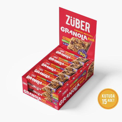 Kırmızı Meyveli Granola Bar 25gr X 15 Adet - Züber