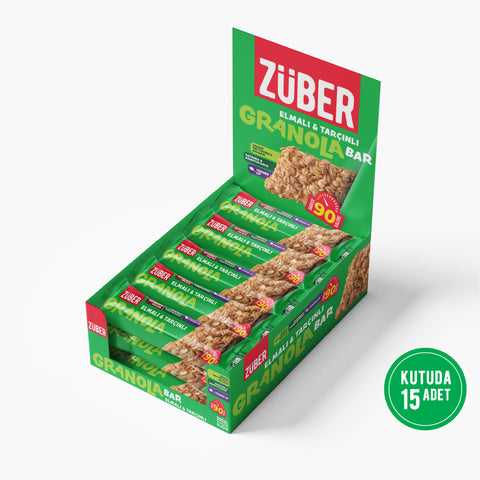 Elmalı & Tarçınlı Granola Bar 25gr X 15 Adet - Züber