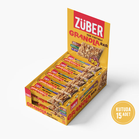 Yer Fıstıklı Granola Bar 25gr X 15 Adet - Züber