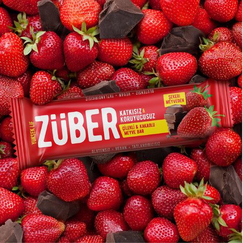 Çilekli ve Kakaolu Meyve Bar 40gr X 12 Adet - Züber