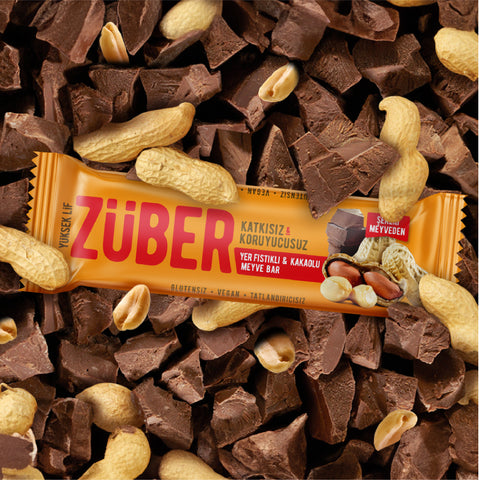 Yer Fıstıklı ve Kakaolu Meyve Bar 40gr X 12 Adet - Züber