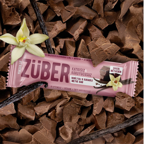 Vanilyalı ve Kakaolu Meyve Bar 40gr X 12 Adet - Züber
