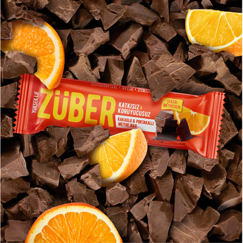 Kakaolu ve Portakallı Meyve Bar 40gr X 12 Adet - Züber
