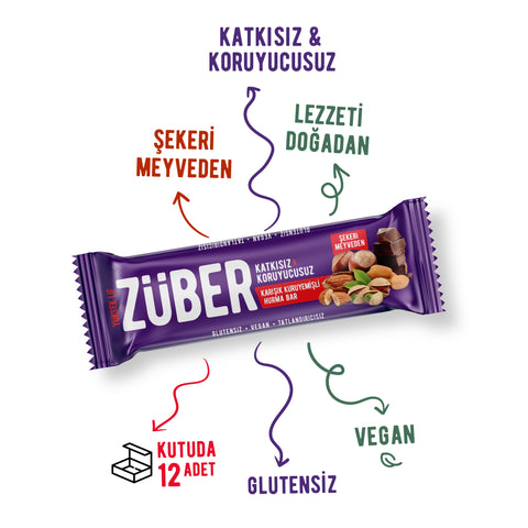 Karışık Kuruyemişli Bar 35gr X 12 Adet - Züber