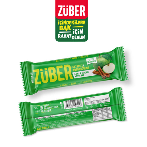 Elmalı ve Tarçınlı Meyve Bar 40gr X 12 Adet - Züber