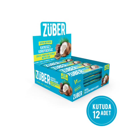 Chia ve Hindistan Cevizli Meyve Bar 40gr X 12 Adet - Züber