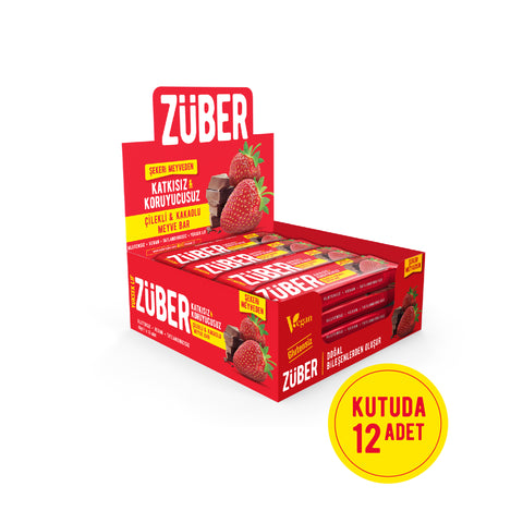 Çilekli ve Kakaolu Meyve Bar 40gr X 12 Adet - Züber