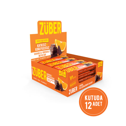 Kakaolu ve Portakallı Meyve Bar 40gr X 12 Adet - Züber