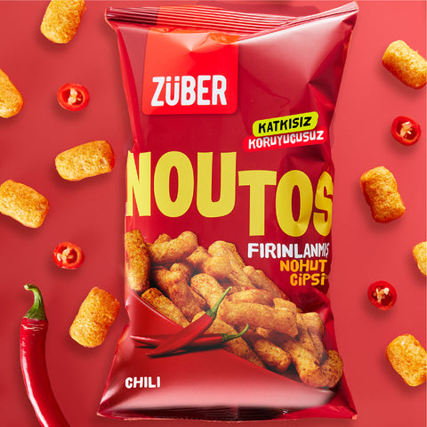 Noutos Chili Baharatlı Nohut Cipsi 55gr X 6 Adet - Züber