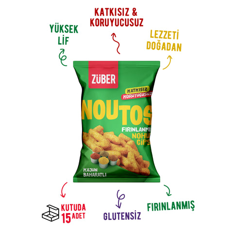 Noutos Kajun Baharatlı Nohut Cipsi 55gr X 6 Adet - Züber