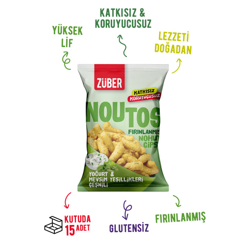 Noutos Nohut Cipsi Yoğurt ve Mevsim Yeşillikleri Çeşnili 55gr X 6 Adet - Züber