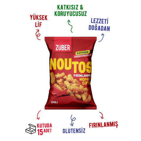 Noutos Chili Baharatlı Nohut Cipsi 55gr X 6 Adet - Züber