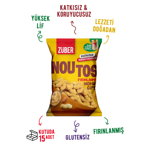 Noutos Nohut Cipsi %100 Yer Fıstığı Ezmeli 55gr X 6 Adet - Züber