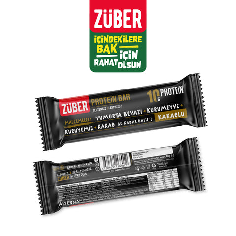 Kakaolu Protein Bar 40gr X 12 Adet - Züber