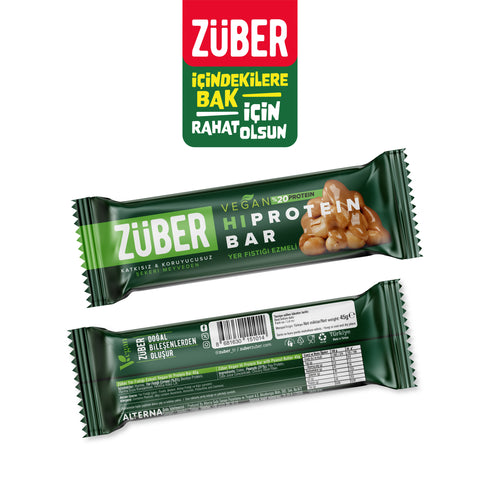 Yer Fıstığı Ezmeli Hi Protein Vegan Bar 45gr X 12 Adet