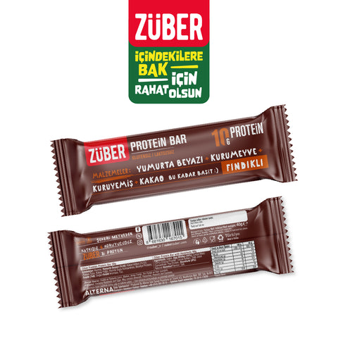 Fındıklı Protein Bar 40gr X 12 Adet - Züber