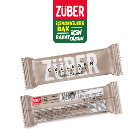 Kakao Çekirdekli Kolajen Bar 35gr X 12 Adet - Züber