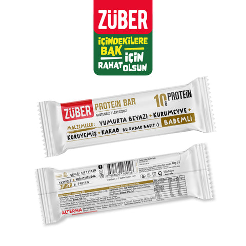 Bademli Protein Bar 40gr X 12 Adet - Züber