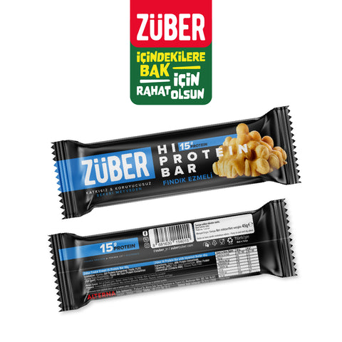 Fındık Ezmeli Hi Protein Bar 45gr X 12 Adet - Züber