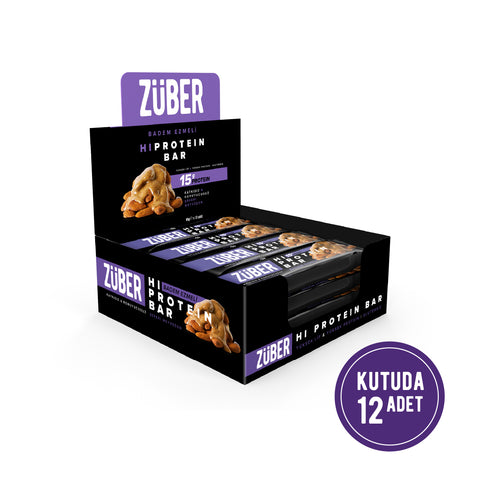 Badem Ezmeli Hi Protein Bar 45gr X 12 Adet - Züber