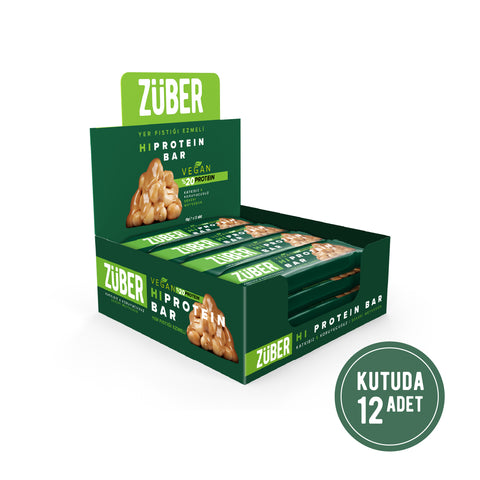 Fıstık Ezmeli Hi Protein Vegan Bar 45gr X 12 Adet - Züber