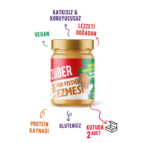 %100 Fıstık Ezmesi 315gr X 2 Adet - Züber