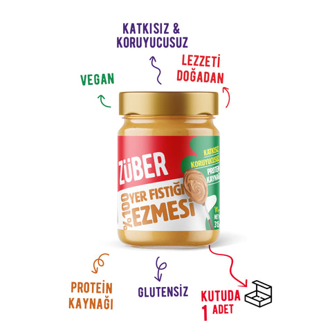%100 Fıstık Ezmesi 315gr X 1 Adet - Züber