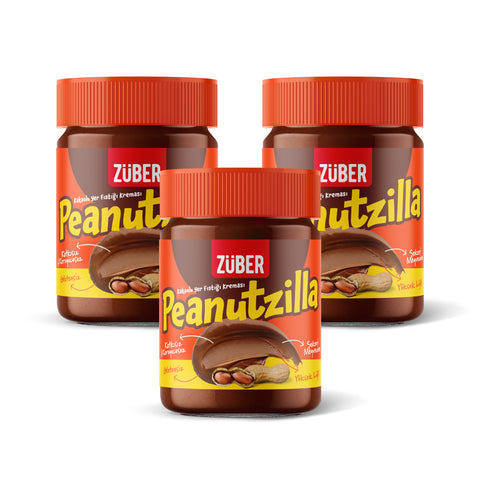 Peanutzilla Kakaolu Fıstık Kreması 315 gr x 3 Adet - Züber