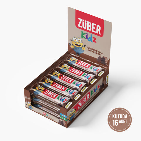 Kidz Sütlü Kakaolu Meyve Bar 25gr X 16 Adet - Züber