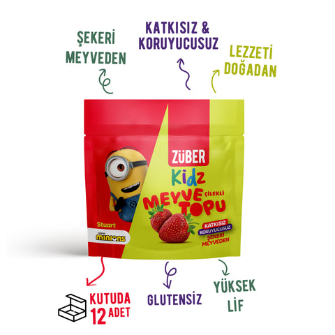Kidz Çilekli Meyve Topu 42gr X 12 Adet - Züber