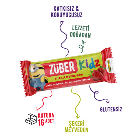 Kidz Çilekli Meyve Bar 25gr X 16 Adet - Züber