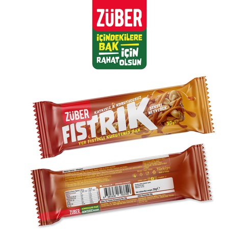 Fıstrık Yer Fıstıklı Kuruyemiş Bar 30g x 15 Adet