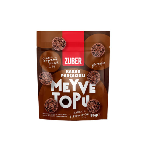 Kakao Parçacıklı Meyve Topu 80g x 6 Adet - Züber