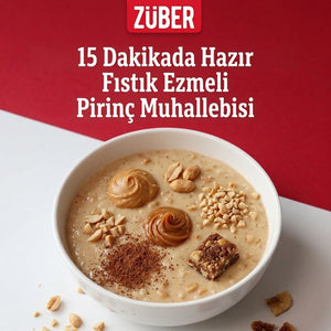 15 Dakikada Hazır Fıstık Ezmeli Pirinç Muhallebisi
