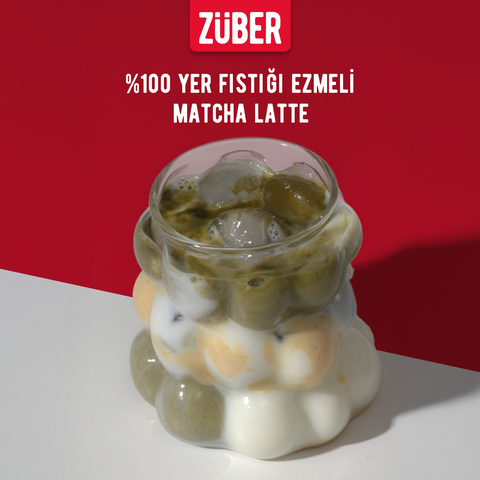 Züber %100 Yer Fıstığı Ezmeli Matcha Latte