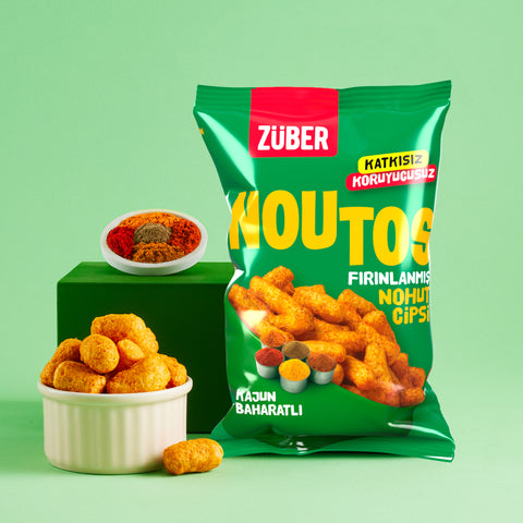 Noutos Chickpea Chips with Cajun Spice 55gr X 6 Pieces