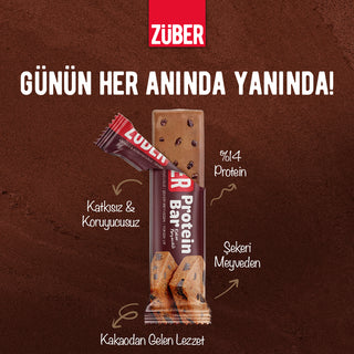 Kakao Parçacıklı Protein Bar 35gr X 12 Adet - Züber