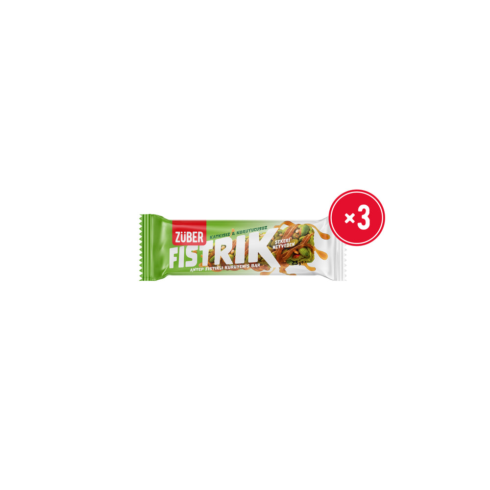 Fıstrık Antep Fıstıklı Kuruyemiş Bar 23g x 3 Adet