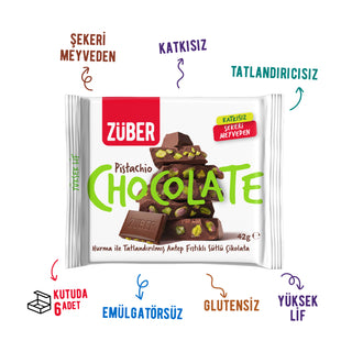 Antep Fıstıklı Sütlü Çikolata 42g x 6 Adet