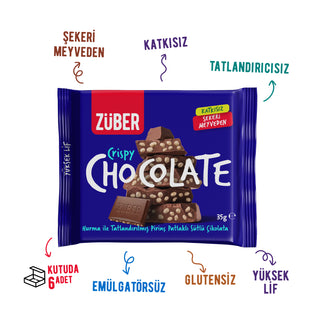 Pirinç Patlaklı Sütlü Çikolata 35g x 6 Adet