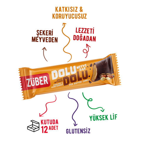 Dolu Dolu Yer Fıstığı Ezmeli Meyve Bar 30gr X 12 Adet