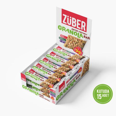 Antep Fıstıklı Granola Bar 25gr X 15 Adet - Züber