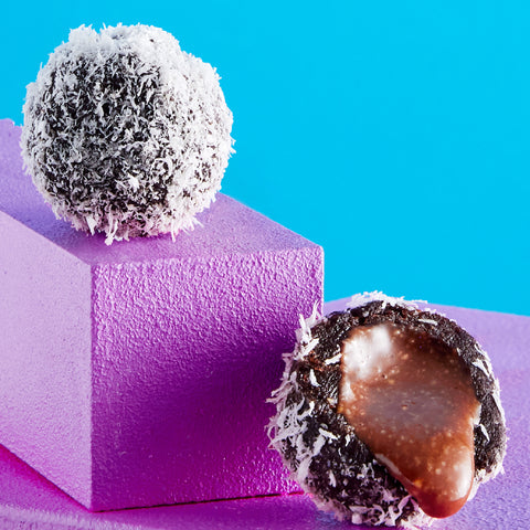 Lokma Cocoa and Hazelnut Paste Filled Fruit Ball Coated with Coconut 96gr X 6 Pieces