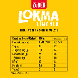 Lokma Limonlu Meyve Topu 96gr X 6 Adet - Züber
