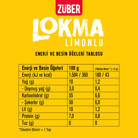 Lokma Limonlu Meyve Topu 96gr X 6 Adet - Züber