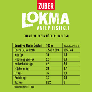 Lokma Antep Fıstıklı Meyve Topu 96gr X 6 Adet - Züber