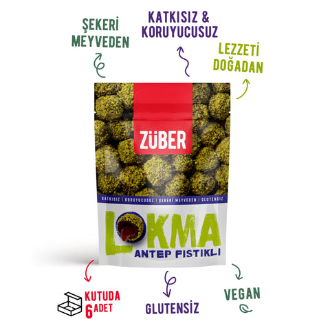 Lokma Antep Fıstıklı Meyve Topu 96gr X 6 Adet - Züber