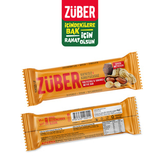 Yer Fıstıklı ve Kakaolu Meyve Bar 40gr  X 12 Adet - Züber